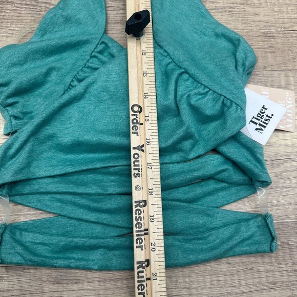 Tiger Mist Teal Wrap Crop Top - Picture 8 of 12